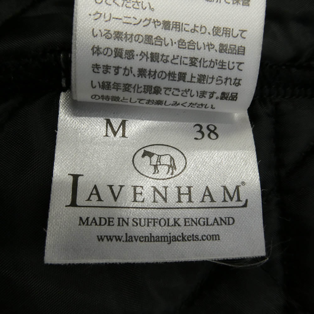 レショップ LAVENHAM ラベンハム 別注 Balcollar Coat キルティング バルカラー コート ブラック系 M【中古】