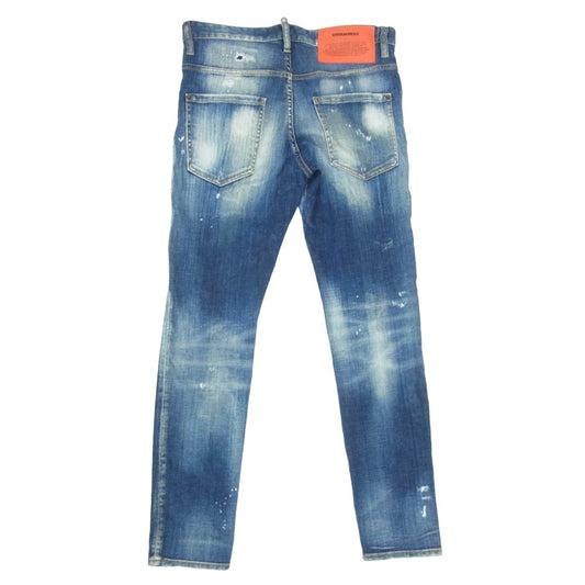 DSQUARED2 ディースクエアード skater jean ダメージ加工 スケーター デニム パンツ ジーンズ ライトブルー系 44【中古】