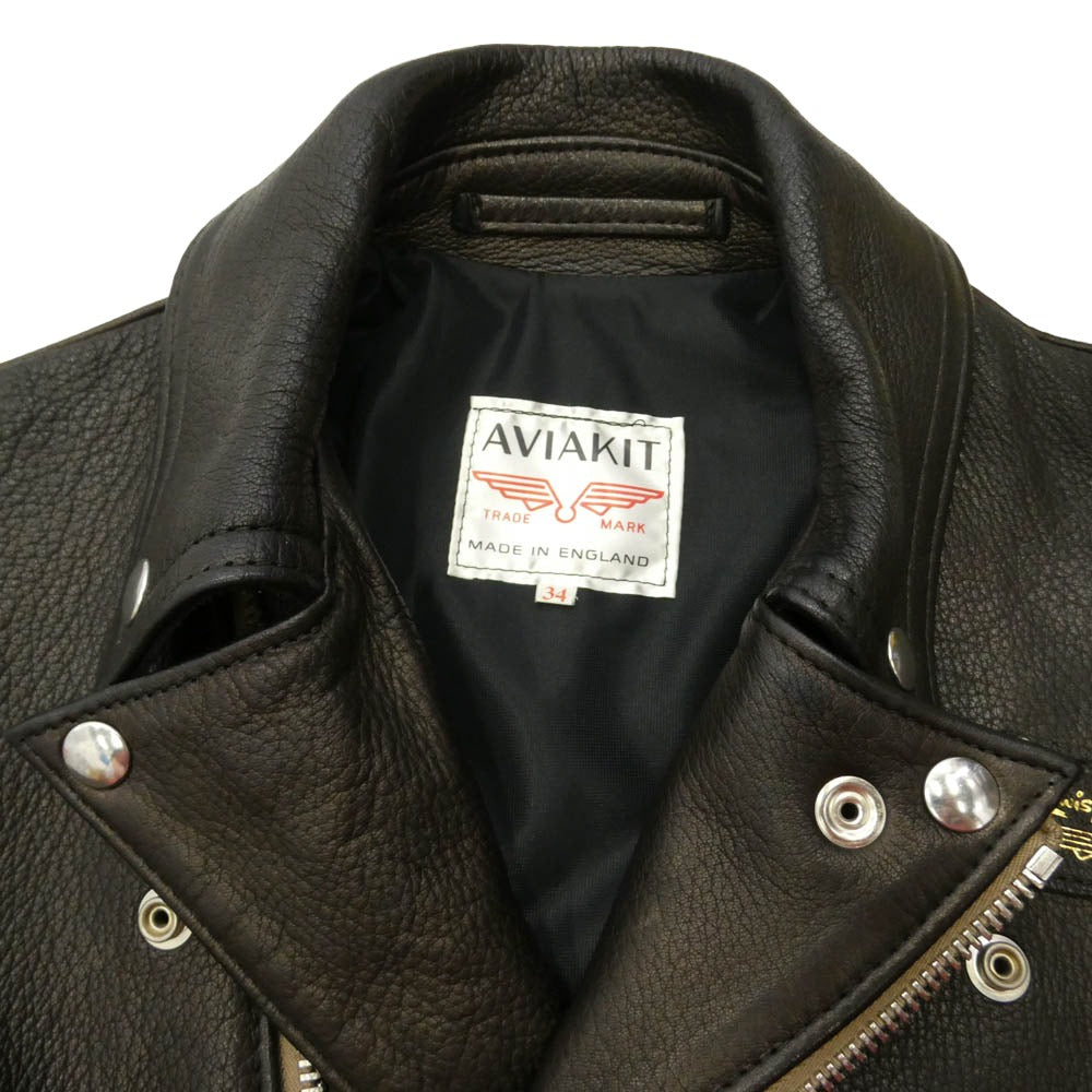 Lewis Leathers ルイスレザー × THE REAL McCOY'S リアルマッコイズ CYCLONE サイクロン ディアスキン ライダース ジャケット 黒系 ブラック系 34【中古】