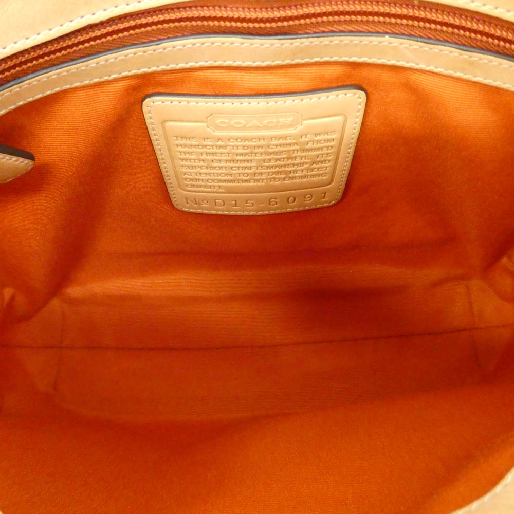 COACH コーチ D15-6091 ワンハンドル キャンバス 切替 シグネチャー ハンドバッグ ベージュ系【中古】