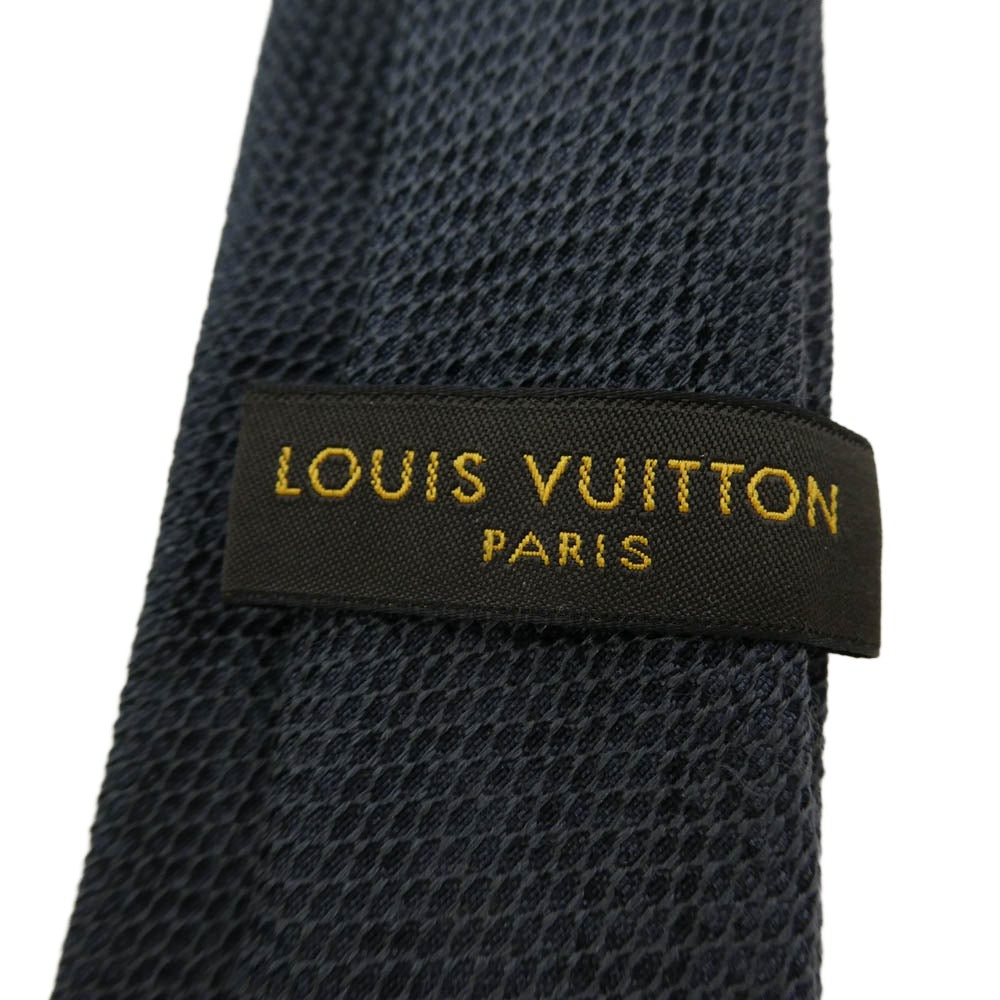 LOUIS VUITTON ルイ・ヴィトン M75312 イタリア製 シルク ネクタイ グレー ダークグレー系【中古】