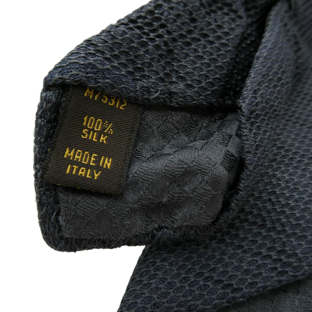 LOUIS VUITTON ルイ・ヴィトン M75312 イタリア製 シルク ネクタイ グレー ダークグレー系【中古】