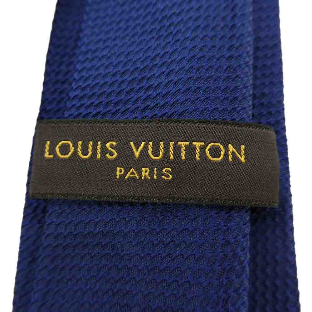 LOUIS VUITTON ルイ・ヴィトン M75313 イタリア製 シルク ネクタイ ネイビー系【中古】