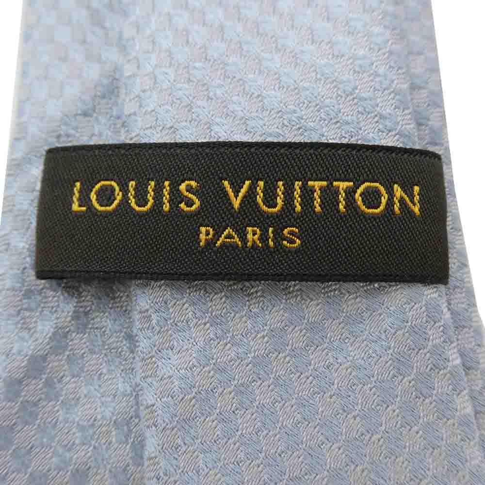LOUIS VUITTON ルイ・ヴィトン イタリア製 シルク ネクタイ ライトグレー ライトブルー系【中古】