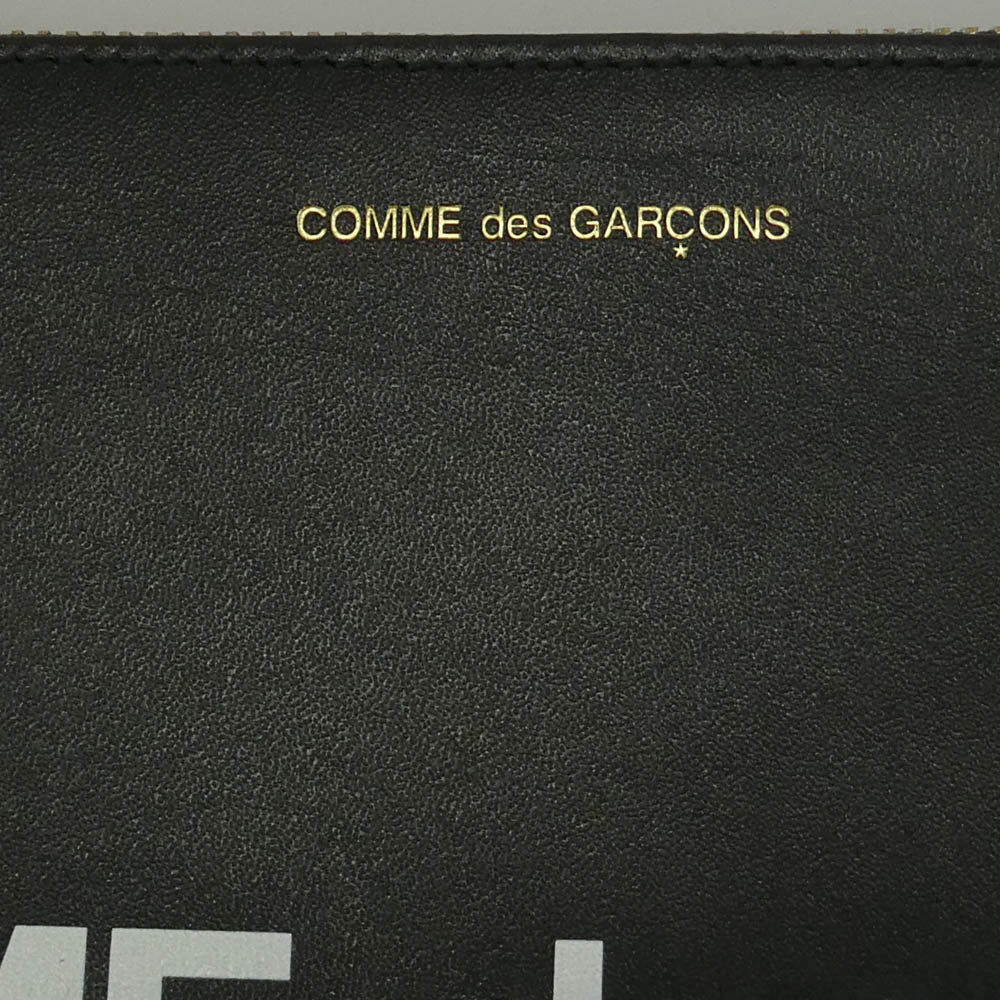 COMME des GARCONS コムデギャルソン SA5100HL HUGE LOGO Wallet ヒュージ ロゴ ウォレット レザー ポーチ クラッチバッグ ブラック系【極上美品】【中古】