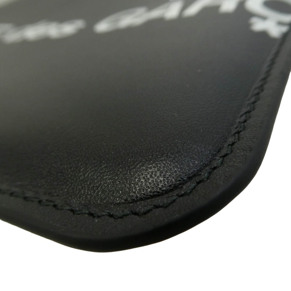 COMME des GARCONS コムデギャルソン SA5100HL HUGE LOGO Wallet ヒュージ ロゴ ウォレット レザー ポーチ クラッチバッグ ブラック系【極上美品】【中古】