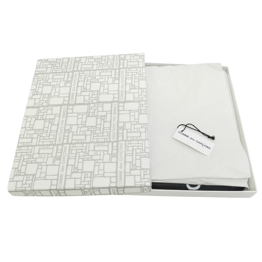 COMME des GARCONS コムデギャルソン SA5100HL HUGE LOGO Wallet ヒュージ ロゴ ウォレット レザー ポーチ クラッチバッグ ブラック系【極上美品】【中古】