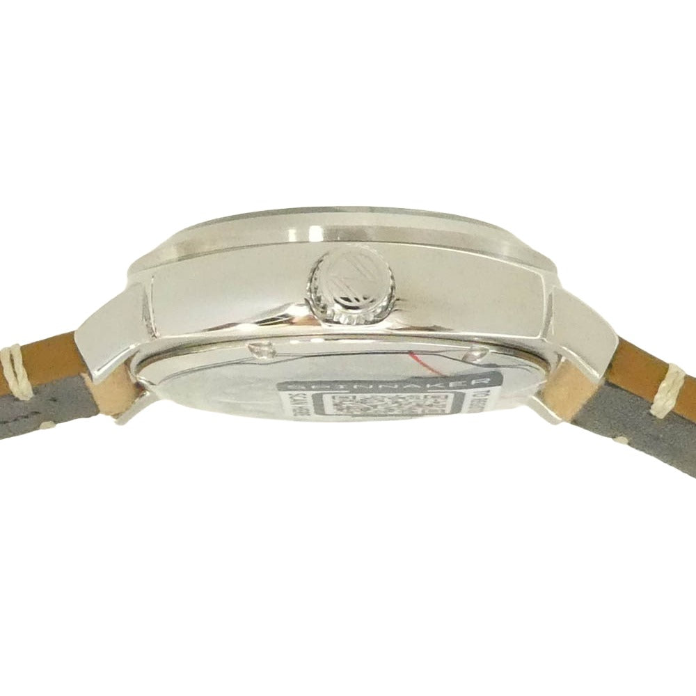 スピニカー SP-5071-01 Hull California Automatic ハル カリフォルニア オートマチック アナログ 革ベルト 自動巻 腕時計 シルバー系 ベージュ系【極上美品】【中古】