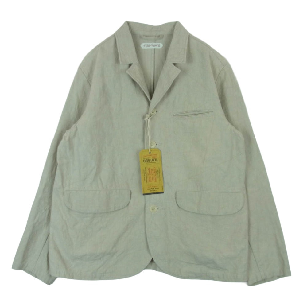 ORGUEIL オルゲイユ OR-4313 Cotton Linen Sack Jacket コットン レーヨン サック ジャケット ベージュ系 Ivory 36【中古】