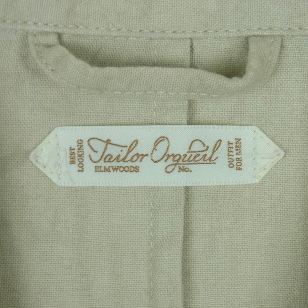 ORGUEIL オルゲイユ OR-4313 Cotton Linen Sack Jacket コットン レーヨン サック ジャケット ベージュ系 Ivory 36【中古】