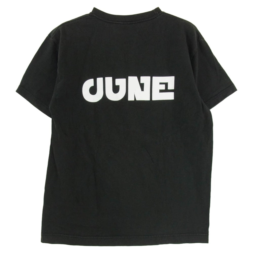 キューン うさぎとイルカ プリント クルーネック 半袖 Tシャツ ブラック系 M【中古】