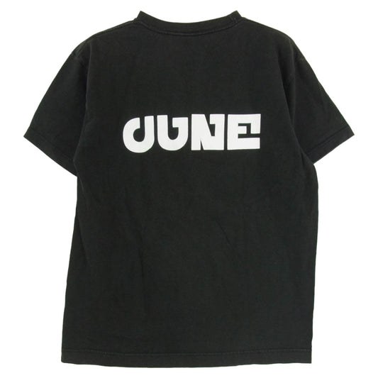 キューン うさぎとイルカ プリント クルーネック 半袖 Tシャツ ブラック系 M【中古】