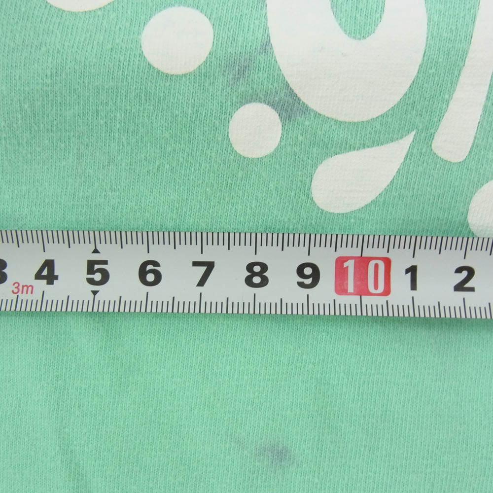 キューン うさぎとイルカ プリント クルーネック 半袖 Tシャツ ライトグリーン系 M【中古】