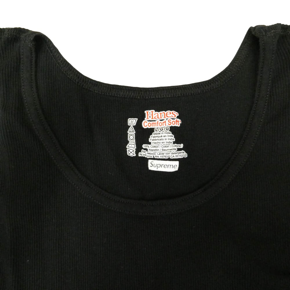 Supreme シュプリーム HANES ヘインズ Tank Tops タンクトップ カットソー ブラック系 L【中古】