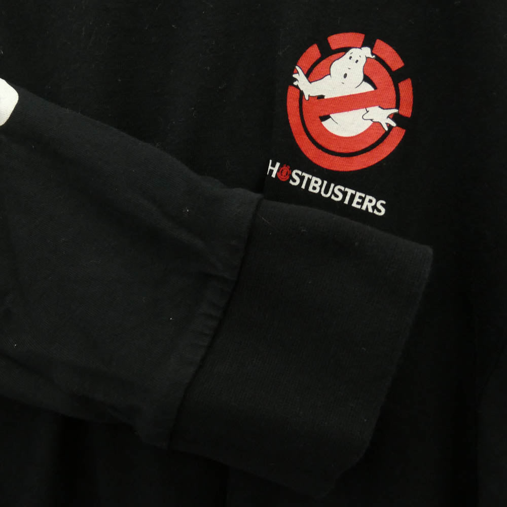 エレメント Ghostbusters ゴーストバスターズ 両面プリント ロングスリーブ 長袖 Tシャツ ブラック系 L【中古】