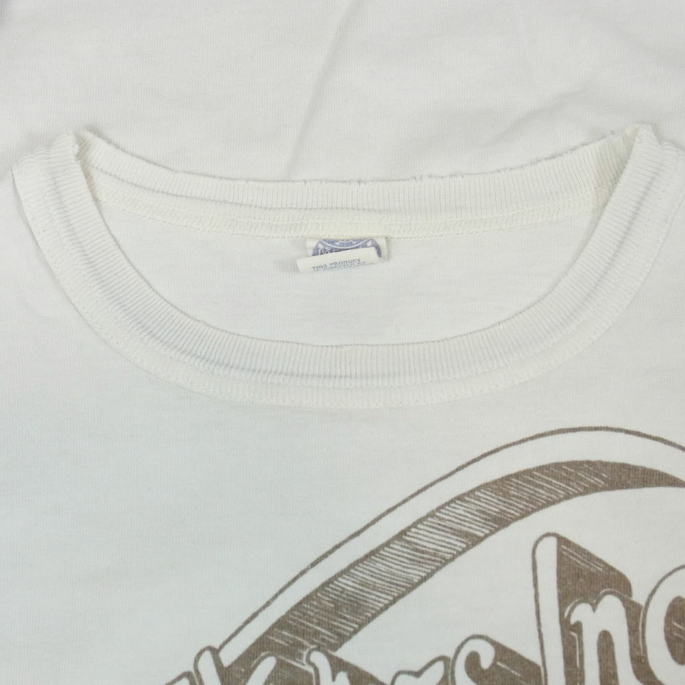 TOY'S McCOY トイズマッコイ MOTORCYCLE TEE JOHNSON MOTORS TEE クルーネック 半袖 Tシャツ ホワイト系 L【中古】