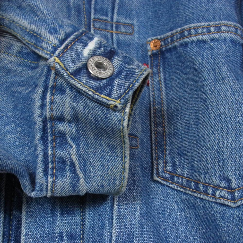 Levi's リーバイス A3174-0004 Type I Trucker JKT 加工 1st タイプ 1 トラッカー デニム ジャケット インディゴブルー系 S【中古】