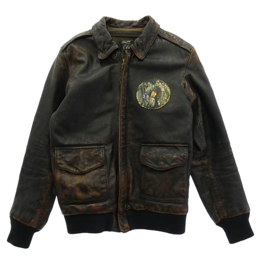 ブラックトップモーターサイクル 10AW BT10FW-JK01 バックペイント A-2 フライト レザージャケット ダークブラウン系 S【中古】