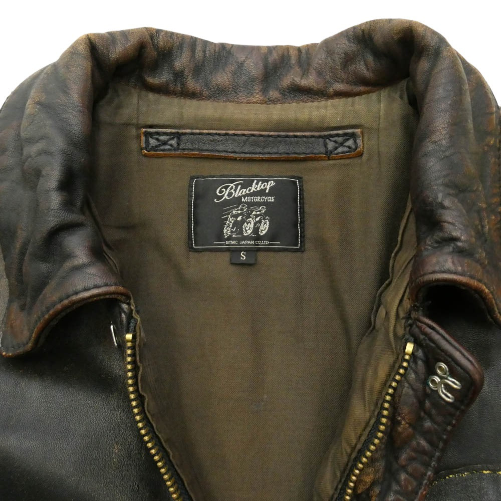 ブラックトップモーターサイクル 10AW BT10FW-JK01 バックペイント A-2 フライト レザージャケット ダークブラウン系 S【中古】