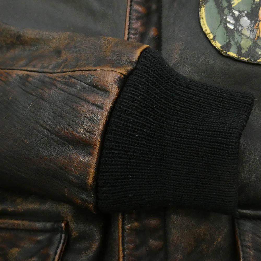 ブラックトップモーターサイクル 10AW BT10FW-JK01 バックペイント A-2 フライト レザージャケット ダークブラウン系 S【中古】