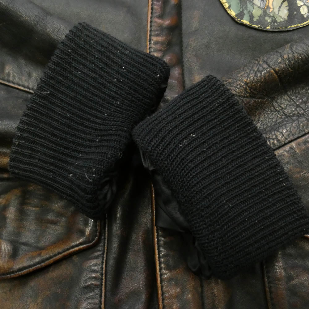 ブラックトップモーターサイクル 10AW BT10FW-JK01 バックペイント A-2 フライト レザージャケット ダークブラウン系 S【中古】