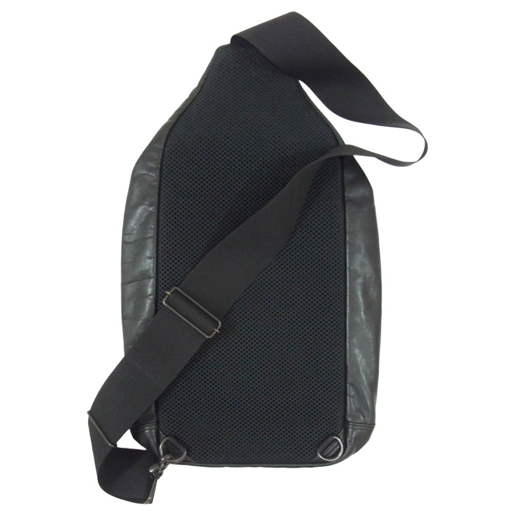 PORTER ポーター ALOOF SLING SHOULDER BAG アルーフ カーフレザー ボディバッグ スリング ショルダーバッグ ブラック系【中古】