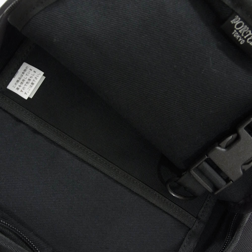PORTER ポーター ALOOF SLING SHOULDER BAG アルーフ カーフレザー ボディバッグ スリング ショルダーバッグ ブラック系【中古】