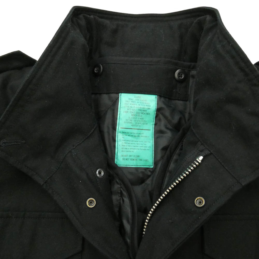 HOUSTON ヒューストン M-65 PARKA フィッシュテール モッズコート ブラック系 XL【中古】