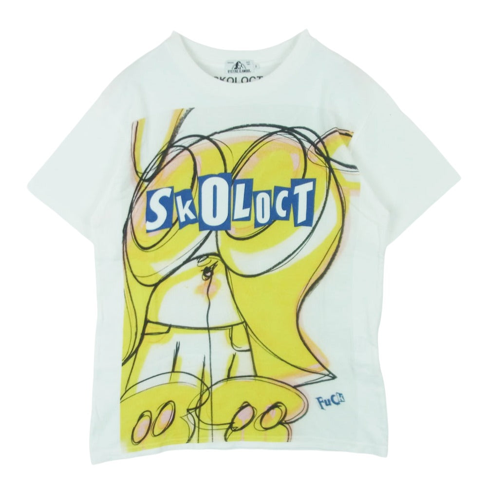 HYSTERIC GLAMOUR ヒステリックグラマー 17AW 02173CT23 SKOLOCT SKO-002 スコロクト プリント クルーネック 半袖 Tシャツ ホワイト系 S【中古】