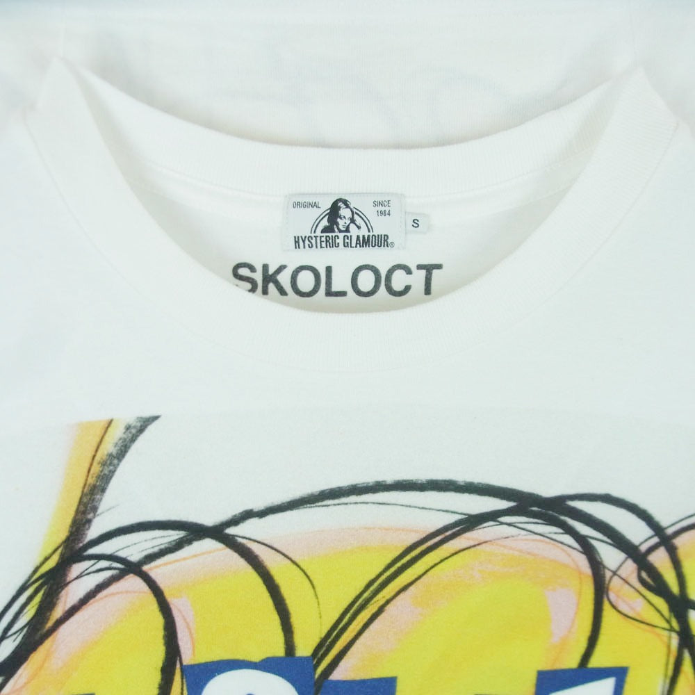 HYSTERIC GLAMOUR ヒステリックグラマー 17AW 02173CT23 SKOLOCT SKO-002 スコロクト プリント クルーネック 半袖 Tシャツ ホワイト系 S【中古】