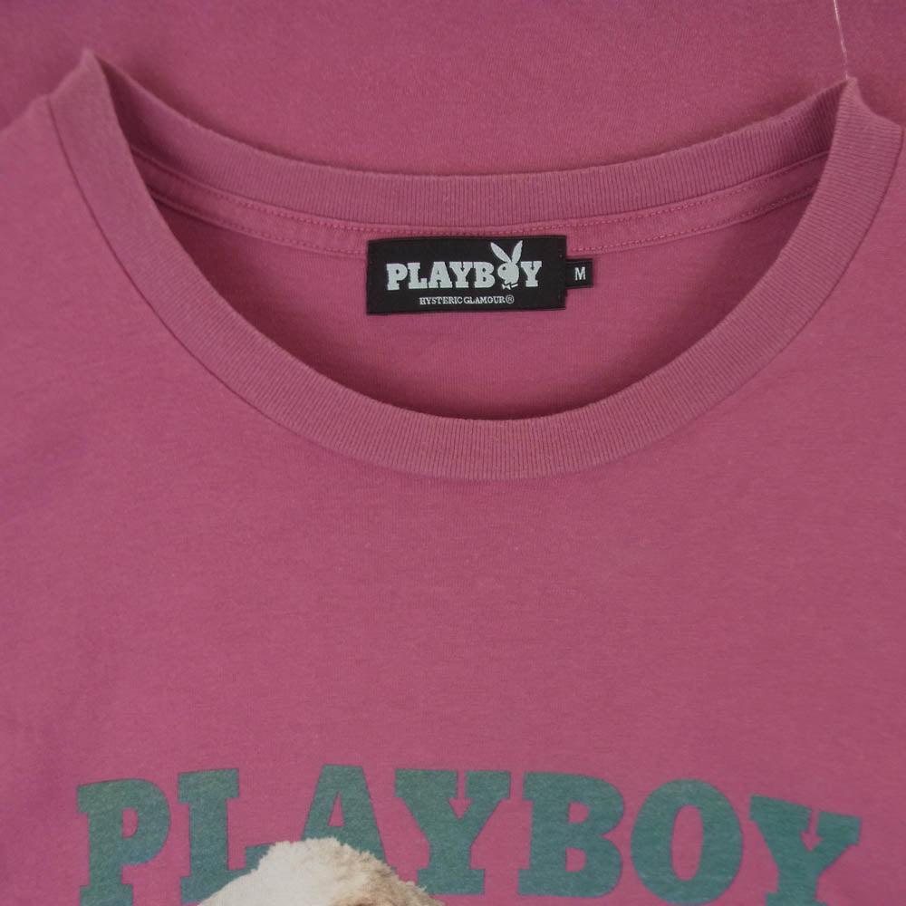 HYSTERIC GLAMOUR ヒステリックグラマー PLAYBOY プレイボーイ 20SS 12201CT04 MISS NOVEMBER 2018 プリント クルーネック 半袖 Tシャツ ピンク系 M【中古】