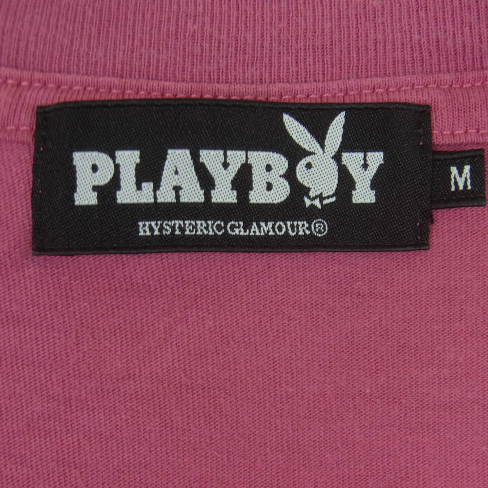 HYSTERIC GLAMOUR ヒステリックグラマー PLAYBOY プレイボーイ 20SS 12201CT04 MISS NOVEMBER 2018 プリント クルーネック 半袖 Tシャツ ピンク系 M【中古】