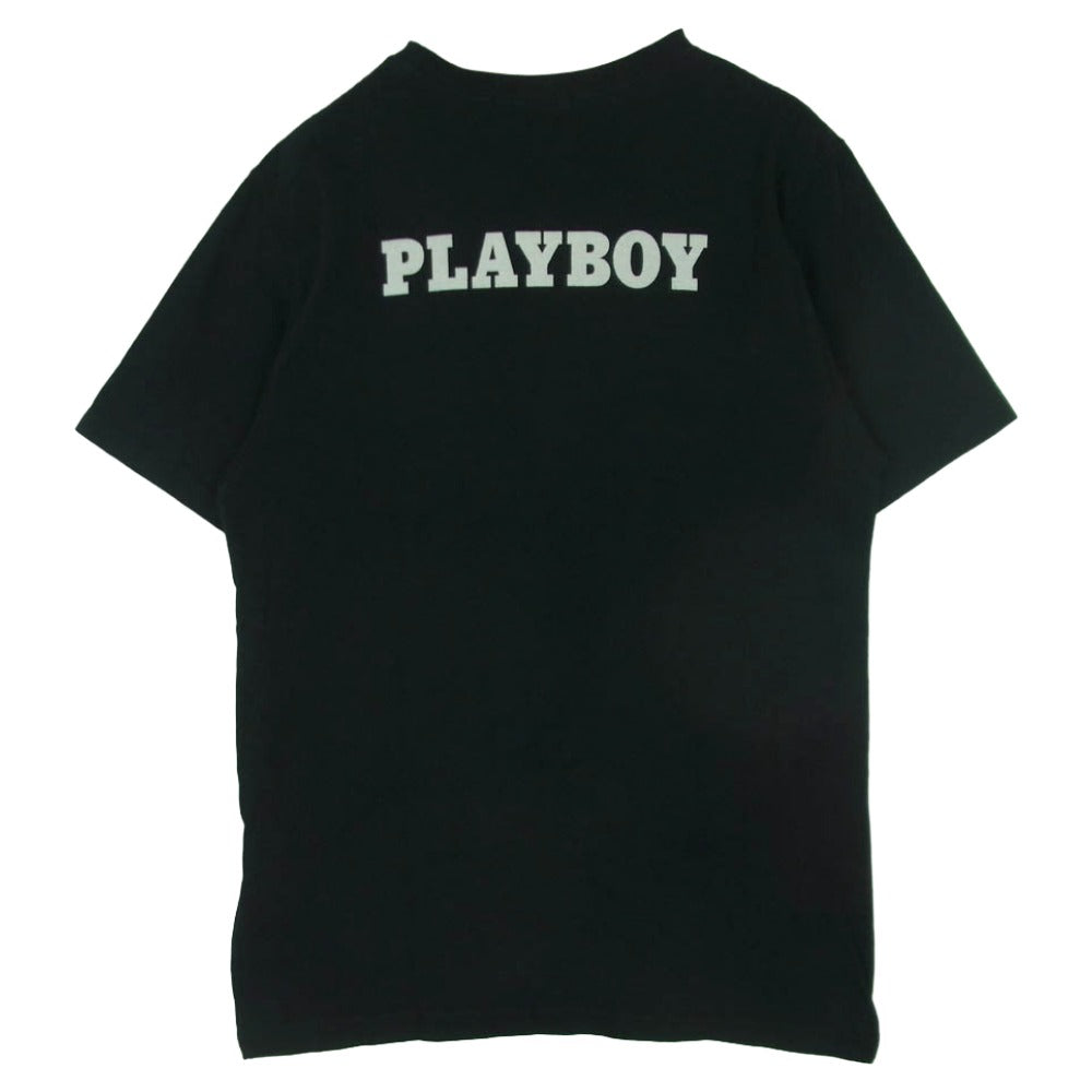 HYSTERIC GLAMOUR ヒステリックグラマー PLAYBOY プレイボーイ 18SS 12181CT05 HYS RABBIT HEAD ラビット プリント クルーネック 半袖 Tシャツ ブラック系 S【中古】