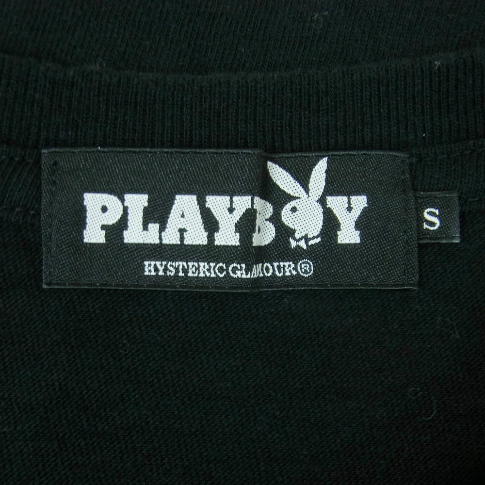 HYSTERIC GLAMOUR ヒステリックグラマー PLAYBOY プレイボーイ 18SS 12181CT05 HYS RABBIT HEAD ラビット プリント クルーネック 半袖 Tシャツ ブラック系 S【中古】
