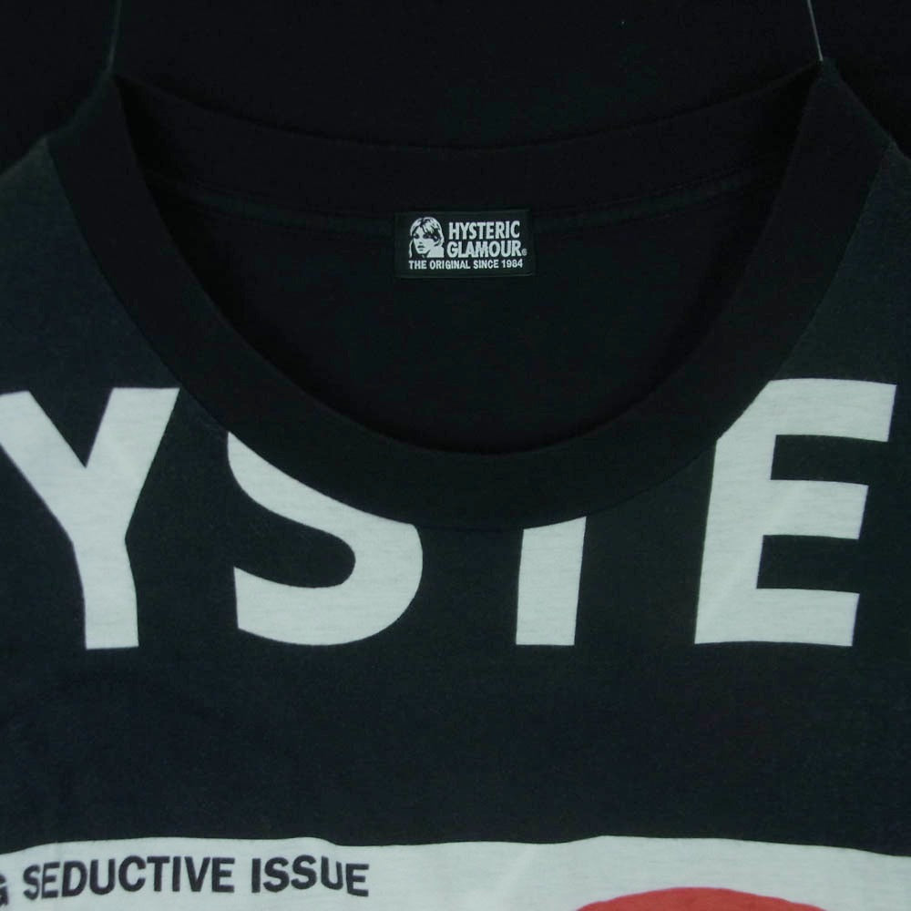 HYSTERIC GLAMOUR ヒステリックグラマー 18SS 01181CT10 TRUE FLAVOR SCRATCH トゥルー フレーバー クルーネック 半袖 Tシャツ ブラック系 FREE【中古】