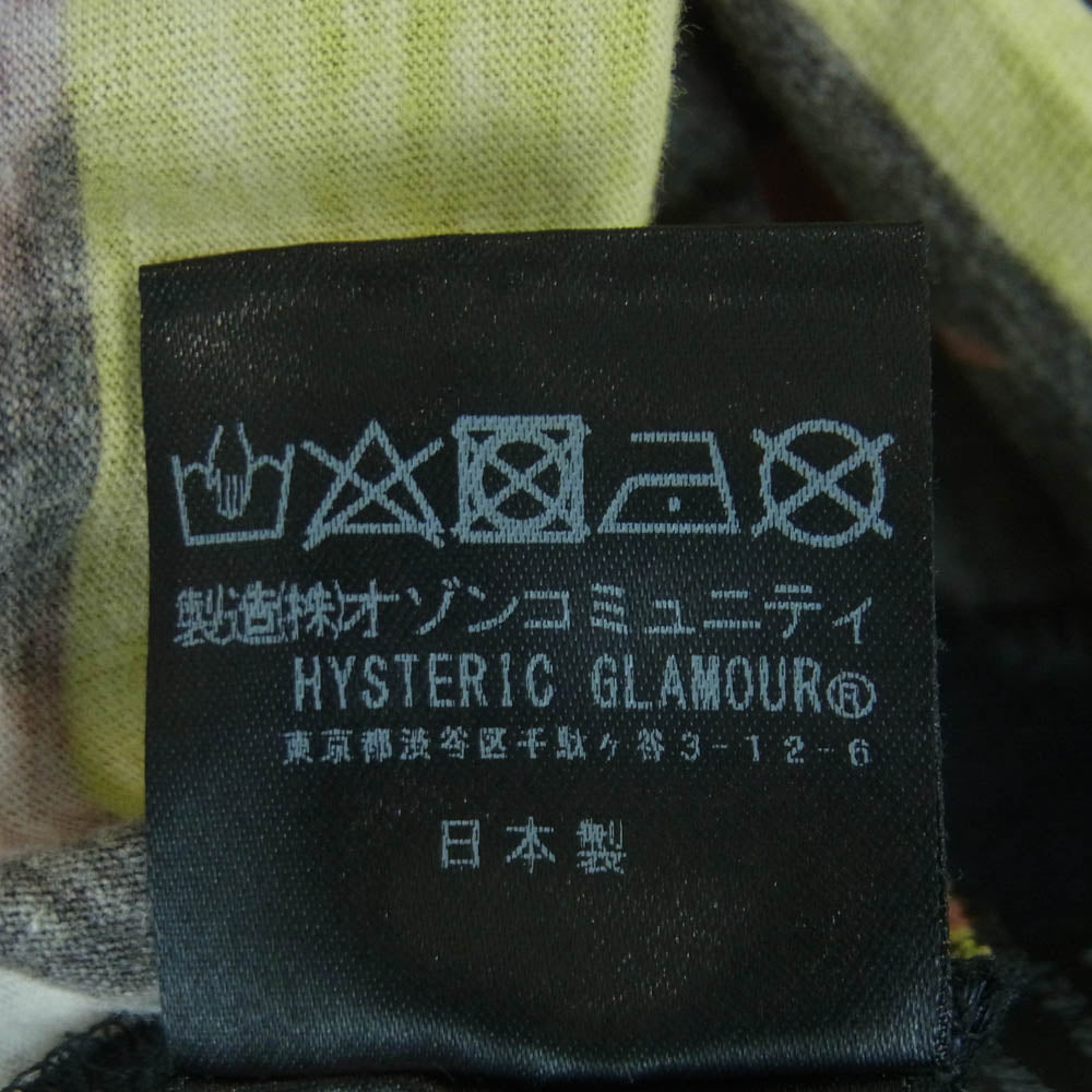 HYSTERIC GLAMOUR ヒステリックグラマー 18SS 01181CT10 TRUE FLAVOR SCRATCH トゥルー フレーバー クルーネック 半袖 Tシャツ ブラック系 FREE【中古】