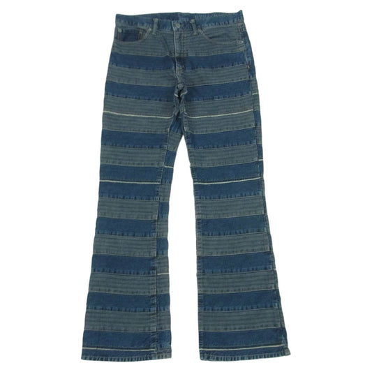 HYSTERIC GLAMOUR ヒステリックグラマー 21SS 02212AP01 KINKY ドッキング ウミヘビ ツギハギ スクラッチ フレア デニム パンツ インディゴブルー系 29【中古】