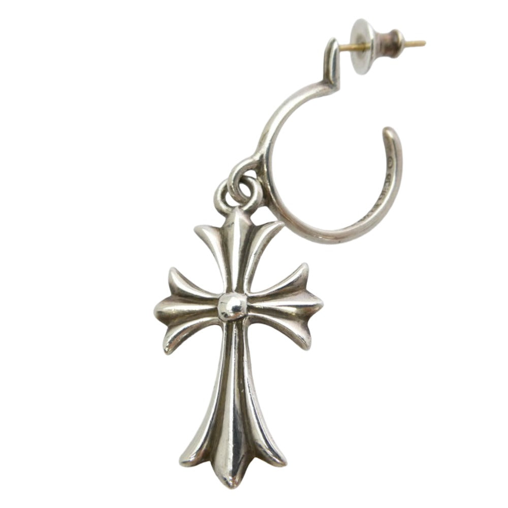 CHROME HEARTS クロムハーツ（原本無） TINY CH CROSS タイニーCH クロスフープ ピアス シルバー系【中古】