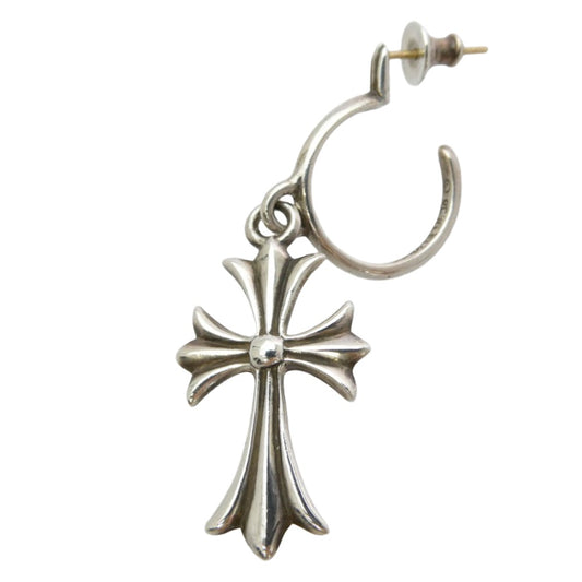 CHROME HEARTS クロムハーツ（原本無） TINY CH CROSS タイニーCH クロスフープ ピアス シルバー系【中古】