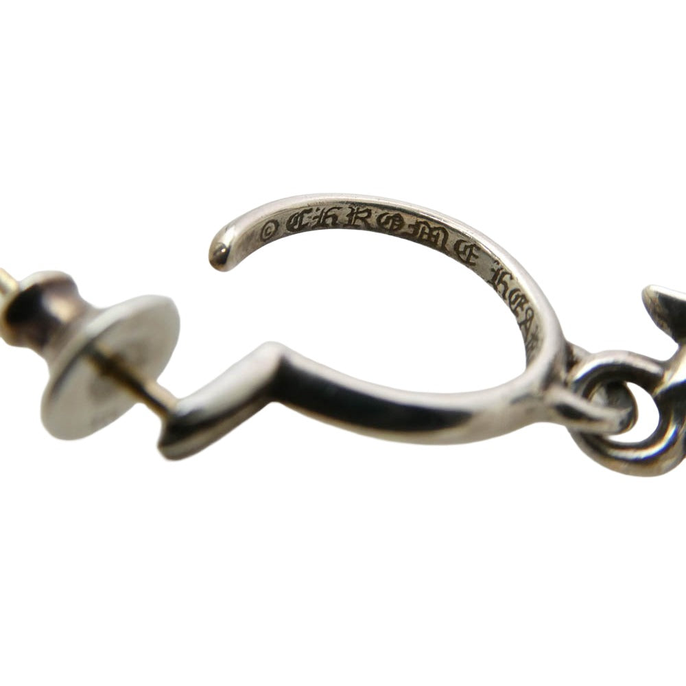 CHROME HEARTS クロムハーツ（原本無） TINY CH CROSS タイニーCH クロスフープ ピアス シルバー系【中古】
