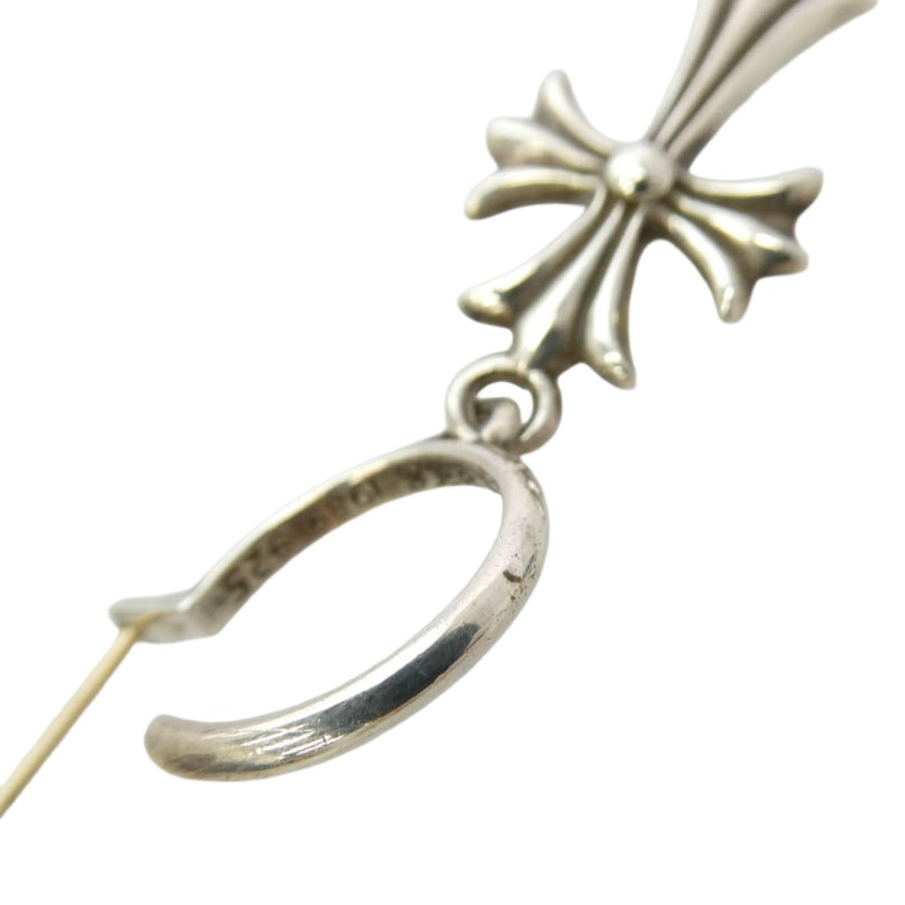 CHROME HEARTS クロムハーツ（原本無） TINY CH CROSS タイニーCH クロスフープ ピアス シルバー系【中古】