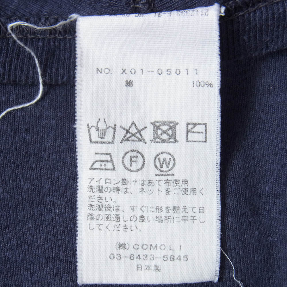 COMOLI コモリ X01-05011 コットン フライス ホッケー シャツ チャコール系 2【中古】