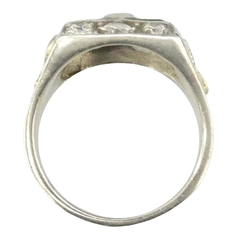 FLASHPOINT フラッシュポイント Jim Skull Ring ジムスカルリング ジョニーデップモデル シンセティックエメラルド×ジルコニア シルバー系 16号【中古】