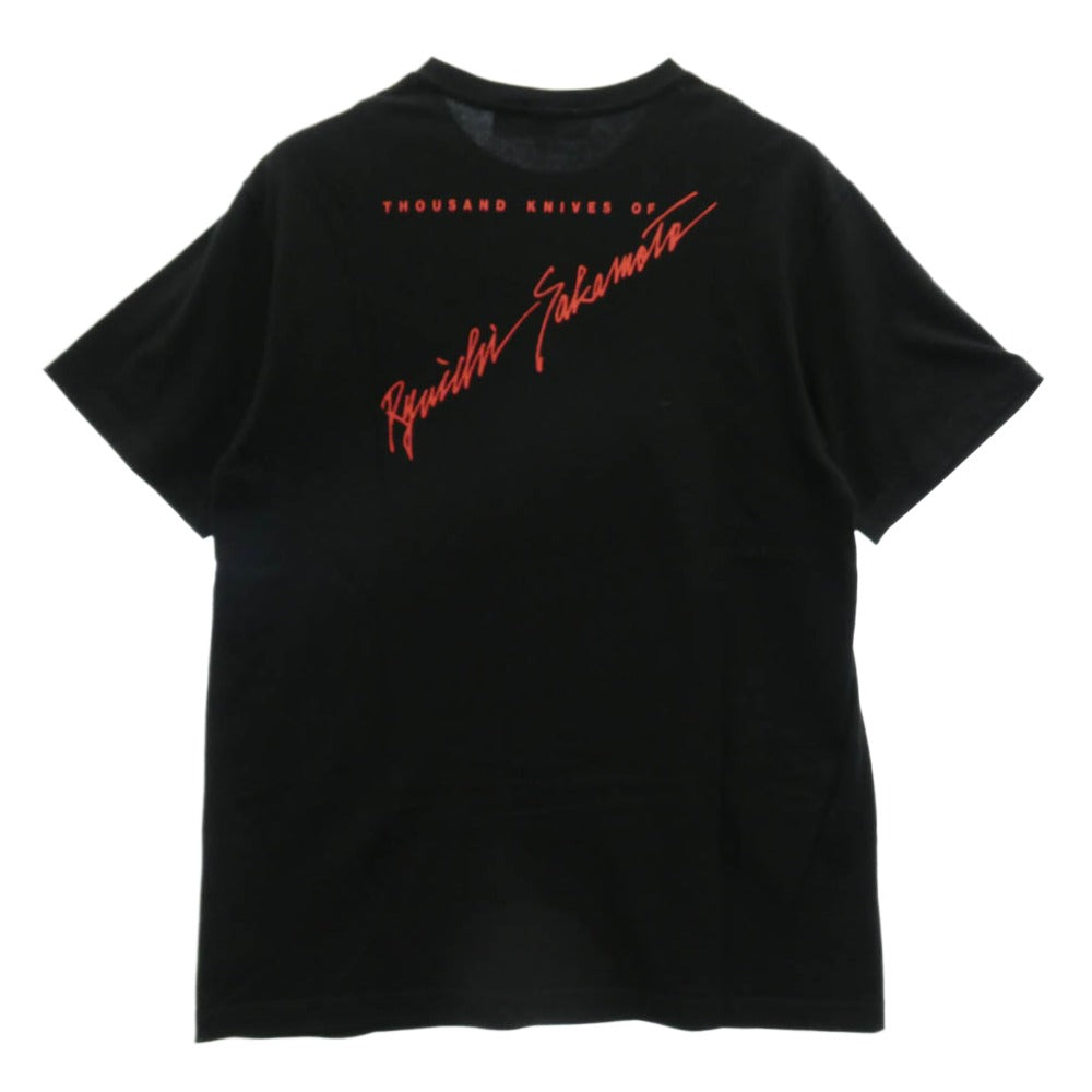 MEDICOM TOY メディコムトイ MLE 坂本龍一 千のナイフ TEE 半袖 プリント Tシャツ ブラック系 XL【美品】【中古】