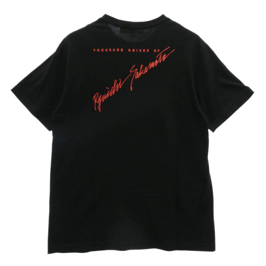 MEDICOM TOY メディコムトイ MLE 坂本龍一 千のナイフ TEE 半袖 プリント Tシャツ ブラック系 XL【美品】【中古】