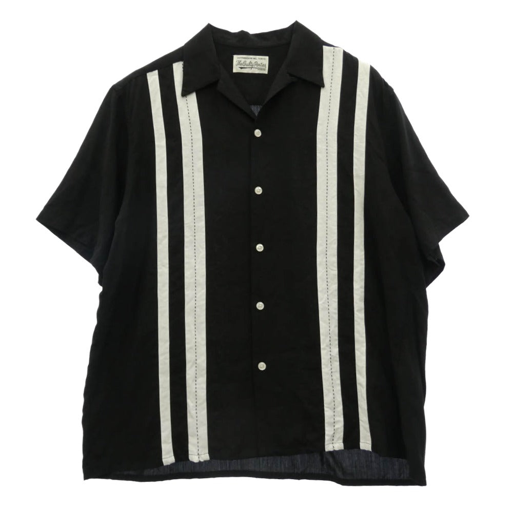WACKO MARIA ワコマリア 23SS 23SS-WMS-OC18 TWO-TONE 50'S SHIRT TYPE-2 ツートーン 半袖 オープンカラー シャツ ブラック系 XL【中古】