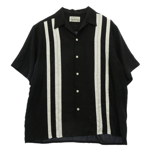 WACKO MARIA ワコマリア 23SS 23SS-WMS-OC18 TWO-TONE 50'S SHIRT TYPE-2 ツートーン 半袖 オープンカラー シャツ ブラック系 XL【中古】