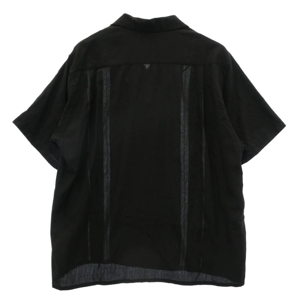 WACKO MARIA ワコマリア 23SS 23SS-WMS-OC18 TWO-TONE 50'S SHIRT TYPE-2 ツートーン 半袖 オープンカラー シャツ ブラック系 XL【中古】