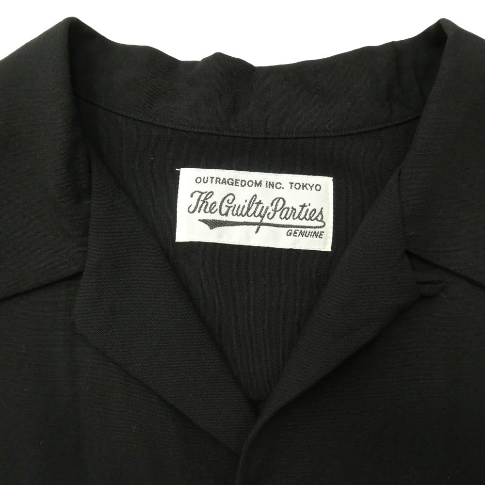 WACKO MARIA ワコマリア 23SS 23SS-WMS-OC18 TWO-TONE 50'S SHIRT TYPE-2 ツートーン 半袖 オープンカラー シャツ ブラック系 XL【中古】