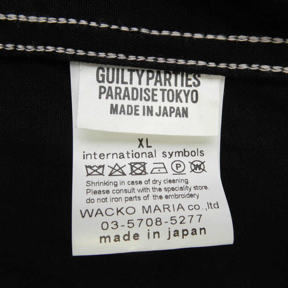 WACKO MARIA ワコマリア 23SS 23SS-WMS-OC18 TWO-TONE 50'S SHIRT TYPE-2 ツートーン 半袖 オープンカラー シャツ ブラック系 XL【中古】